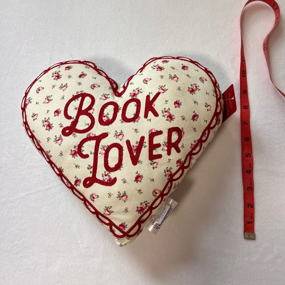 Barnes & Noble Embroidered Book Lover Pillow Valentine's Day 2026 NEW! RARE! - Picture 2 of 2